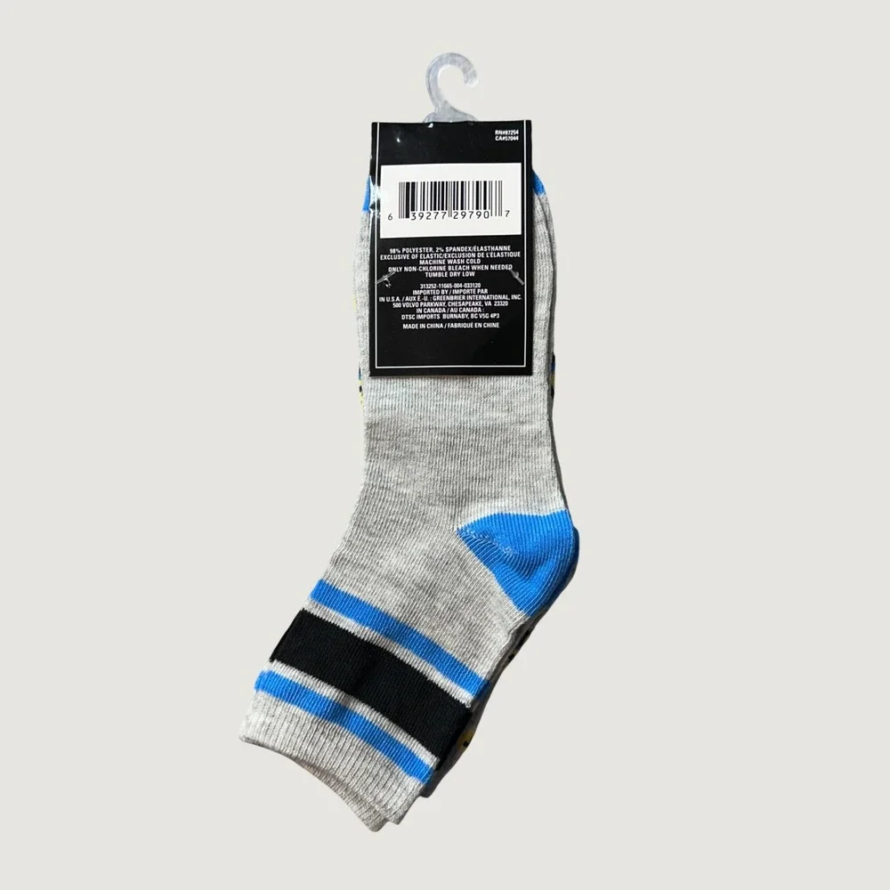 Greenbrier Crew Socks Kids 7-2 Gray Construction Truck Striped 2 Pairs NEW